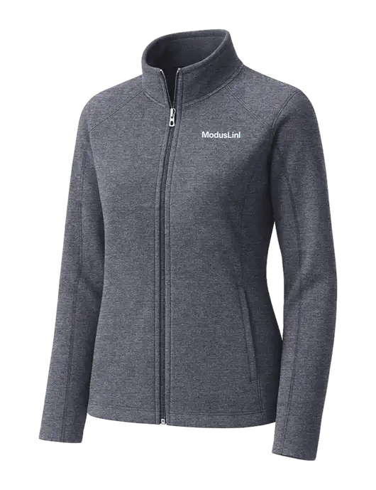 Light Navy Heather Womens Microfleece Full-Zip Jacket w/ModusLink Logo