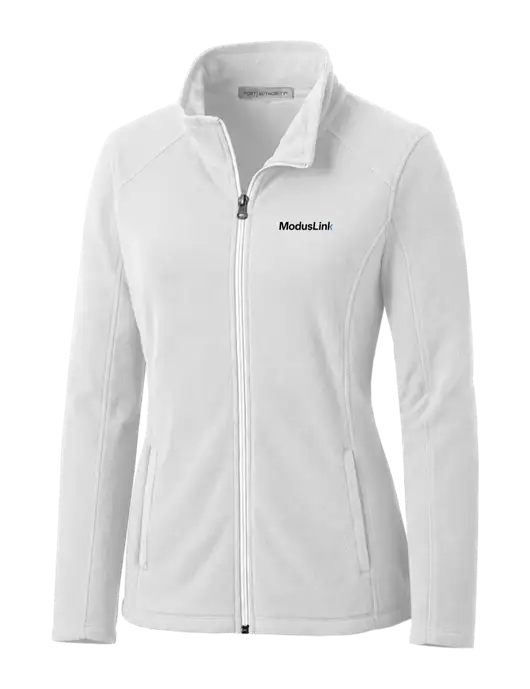 White Womens Microfleece Jacket w/ModusLink Logo