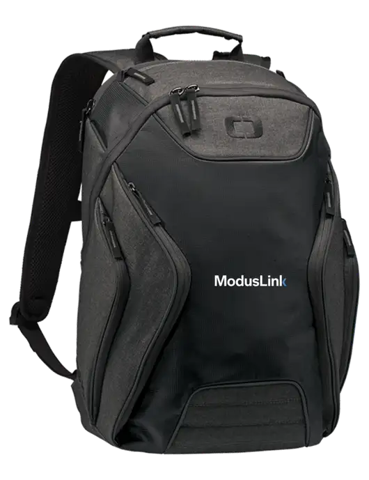 OGIO Black/Heather Grey Hatch Laptop Backpack
 w/ModusLink Logo